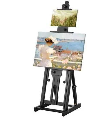 VEVOR Studio H-Frame Easel Holds Canvas Art up to 77" Beechwood Artists Easel