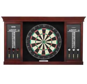 VEVOR Dartboard and Cabinet Set Official Size Complete Accessory Steel Tip Dart