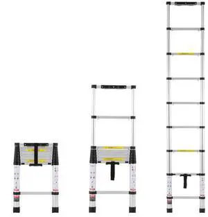 VEVOR Telescoping Extension Ladder 8.5FT One-button Retraction 375 LBS Capacity