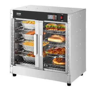 VEVOR Hot Box Food Warmer 4-Tier Concession Warming Cabinet with Water Tray for Pizza