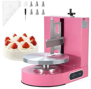 VEVOR  Cake Decorating Machine Cake Frosting Spreading for 4" to 12" Cake Pink