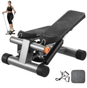 Stair Stepper for Exercise at Home Hydraulic Mini Stepper with Resistance Band