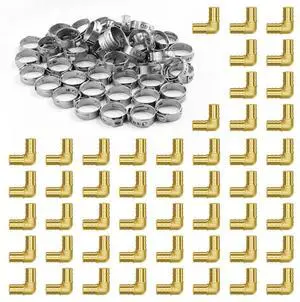 VEVOR Pipe Fittings 1/2" 50PCS Brass Clamp-style Elbows for Heating System
