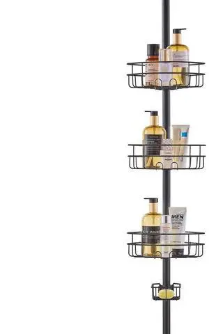 VEVOR 39" to 125" High Shower Corner Caddy Tension Pole Rust-Proof Tension Pole