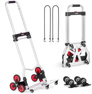VEVOR Stair Climbing Cart Heavy Duty Folding Hand Truck Dolly 260 lbs 10 Wheels
