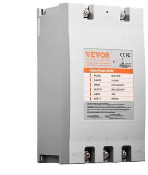 VEVOR 3 Phase Converter 15HP 53A 220V Single to 3 Phase 220V-240V Input/Output
