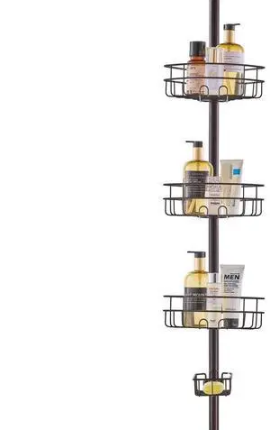 VEVOR 39" to 125" High Shower Corner Caddy Tension Pole Rust-Proof Tension Pole