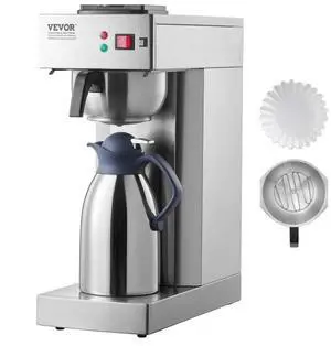 VEVOR 12 Cups Commercial Drip Coffee Maker with Thermal Carafe Restaurant Office Cafe