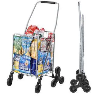 Stair Climbing Cart Foldable Shopping Cart 45L with Stair Climbing Wheels