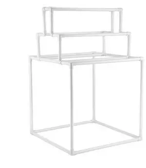 VEVOR 8 Bar Pyramid Towel Rack - Dry Wet Towels, Organize Fresh Towels, Poolside Towel Storage Organizer, (35.43" L x 35.43" W x 54.72" H), White