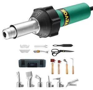 Hot Air Plastic Welder 1600W PVC TPO Vinyl Heat Gun Torch & 17 Accessories