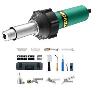VEVOR Hot Air Plastic Welder 1600W PVC TPO Vinyl Heat Gun Torch & 14 Accessories