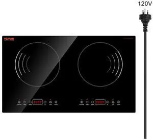 VEVOR 1800W 2 Burner Induction Cooktop Electric Countertop Burner Touch Control