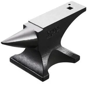 VEVOR Single Horn Anvil 55lbs Cast Steel Anvil Round Horn Anvil for Blacksmiths