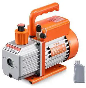 Vacuum Pump 4 CFM HVAC Single Stage Rotary Vane Vacuum Pump Oil Included