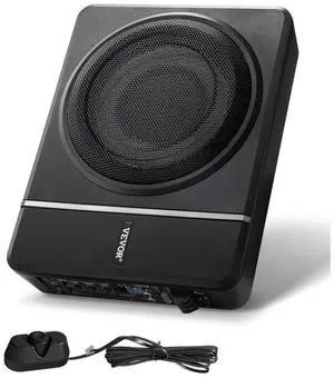 VEVOR 8" 240W Underseat Car Subwoofer, Slim Powered Car Subwoofers Under the Seat, Low Profile Audio Sub Built-in Amplifier, High/Low Level Input & Volume Controller for SUVs, Car, Truck, RV