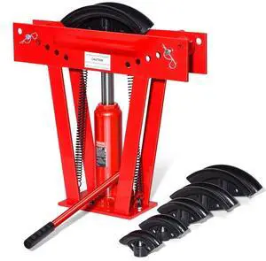 Hydraulic Pipe Bender 12 Ton Manual Pipe Bending Tool with 6 Dies
