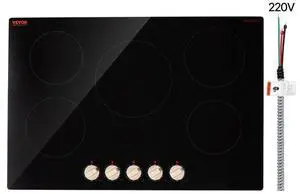 VEVOR 9200W 5 Burner Induction Cooktop Electric Countertop Burner Knob Control