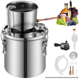 Moonshine Still Water Alcohol Distiller 3Gal w/ Water Pump Stainless Steel