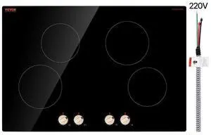 VEVOR 6600W 4 Burner Induction Cooktop Electric Countertop Burner Knob Control