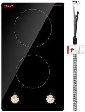 3500W 2 Burner Induction Cooktop Electric Countertop Burner Knob Control