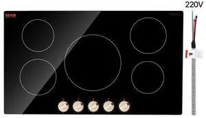 VEVOR 9200W 5 Burner Induction Cooktop Electric Countertop Burner Knob Control