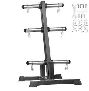 Weight Plate Rack Home Gym Barbell Storage Stand 2 inch 1000 lbs Capacity