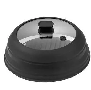 VEVOR Microwave Splatter Cover & Mat 10.8" Collapsible Microwave Food Lid 500°F