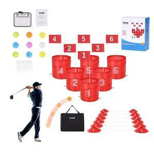 VEVOR Backyard Golf Game 6 Hole Portable Outdoor Bucket Golf Game for Kids and Adults