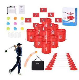 VEVOR Backyard Golf Game 9 Hole Portable Outdoor Bucket Golf Game for Kids and Adults