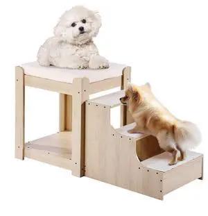 VEVOR Pet Bunk Bed with Stairs Dog/Cat Window Perch for Bedside Indoor Use