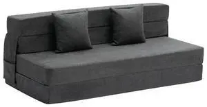 VEVOR Folding Sofa Bed 3-in-1 Foldable Couch Bed with 2 Pillows Dark Grey Queen