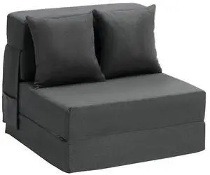VEVOR Folding Sofa Bed 3-in-1 Foldable Couch Bed with 2 Pillows Dark Grey Single