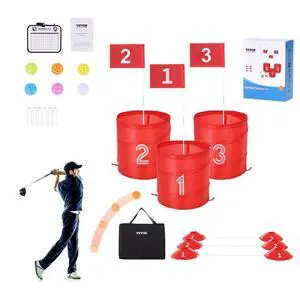 VEVOR Backyard Golf Game 3 Hole Portable Outdoor Bucket Golf Game for Kids and Adults