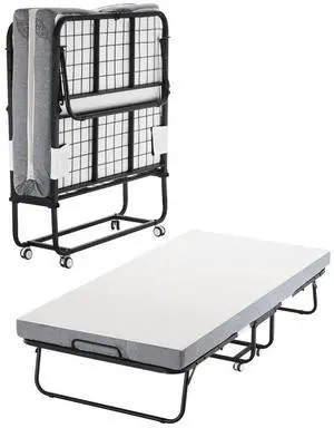 VEVOR Rollaway Bed Folding Bed with 4 in Foam Mattress for Adults and Guest