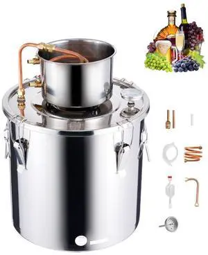 VEVOR Moonshine Still 8 Gal Water Wine Alcohol Distiller Brewing Kit Stainless Steel