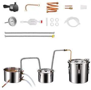 Moonshine Still Water Alcohol Distiller 3Gal w/Thumper Keg & 8W Water Pump