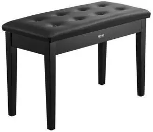 VEVOR Duet Piano Keyboard Bench Storage Padded Chair Wooden Vanity Bookcase Stool