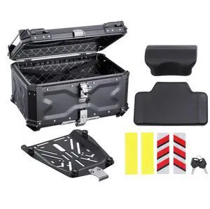 65L Motorcycle Top Case Universal Motorbike Tail Box with Leather Lining
