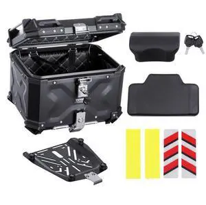 45L Motorcycle Top Case Universal Motorbike Tail Box with Leather Lining