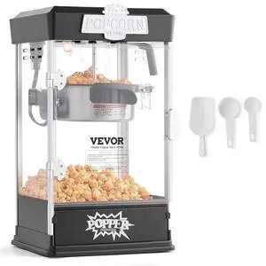 Popcorn Popper Machine Tabletop Popcorn Maker 480W 4 Oz Black