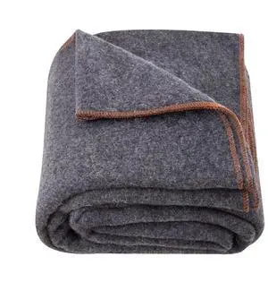 VEVOR Wool Camping Blanket 64" x 88" Warm for Camping Hiking Travel Light Grey