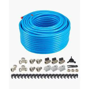 VEVOR Air Compressor Line Kit 3/4'' x 300FT HDPE/Aluminum Shop Air Piping System Blue