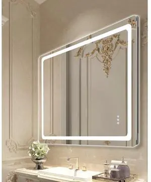 VEVOR LED Bathroom Mirror 3 Colors Anti-fog Wall Mounted Vanity Mirror 36 x 48 in