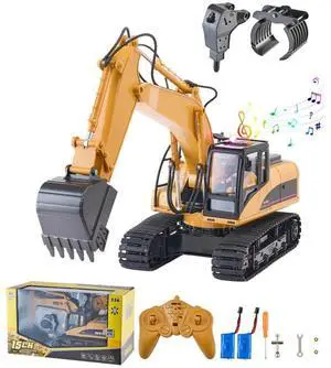 VEVOR Remote Control Excavator Toy 15 Channel 1:14 Scale RC Excavator Digger for Kids