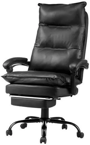 VEVOR Executive Office Chair with Footrest, 400lbs Capacity With High Back Office Chair, with Lumbar Pillow, Black