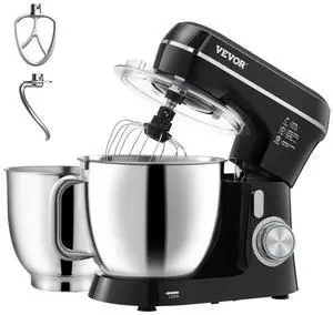 VEVOR Stand Mixer 4.4 QT+5.3 QT Electric Dough Mixer 450W 10 + P Speeds Food Mixer