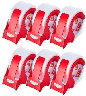 VEVOR Clear Packing Tape 6 Rolls 65 Yards Clear Shipping Tape with Dispenser 2.7 Mil