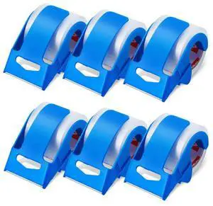 VEVOR Clear Packing Tape 6 Rolls 25 Yards Clear Shipping Tape with Dispenser 2.7 Mil