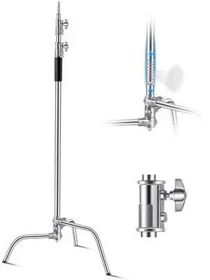 VEVOR C Stand Max Height 10.83 ft/330 cm Stainless Steel Photography Light Stand